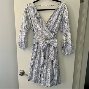 Alexia Admor White & Blue Stripped Dress